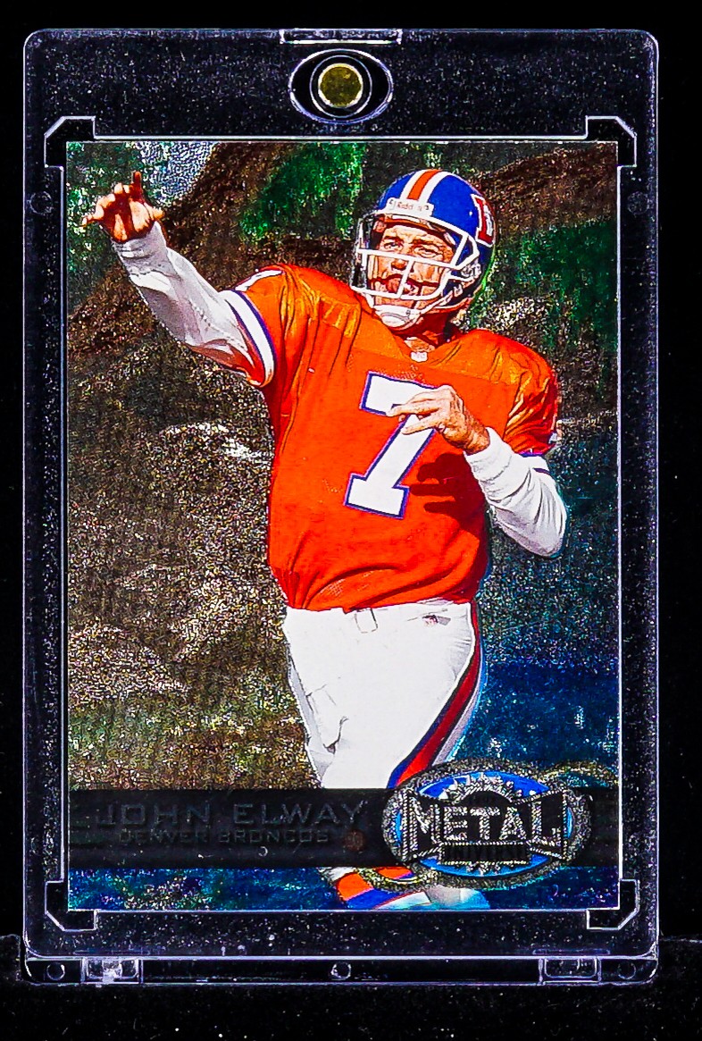 John Elway RARE ETCHED SILVER FOIL CARD Denver Broncos 1997 Metal Universe