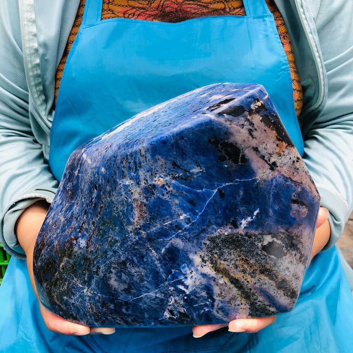 11.63LB Large Natural Blue Vein Stone Quartz Crystal Mineral Healing Sample 5888