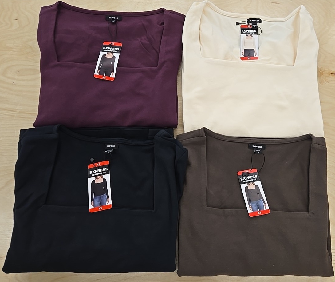NWT: Women\'s Express Square Neck Top - 4 Colors: 6 Sizes
