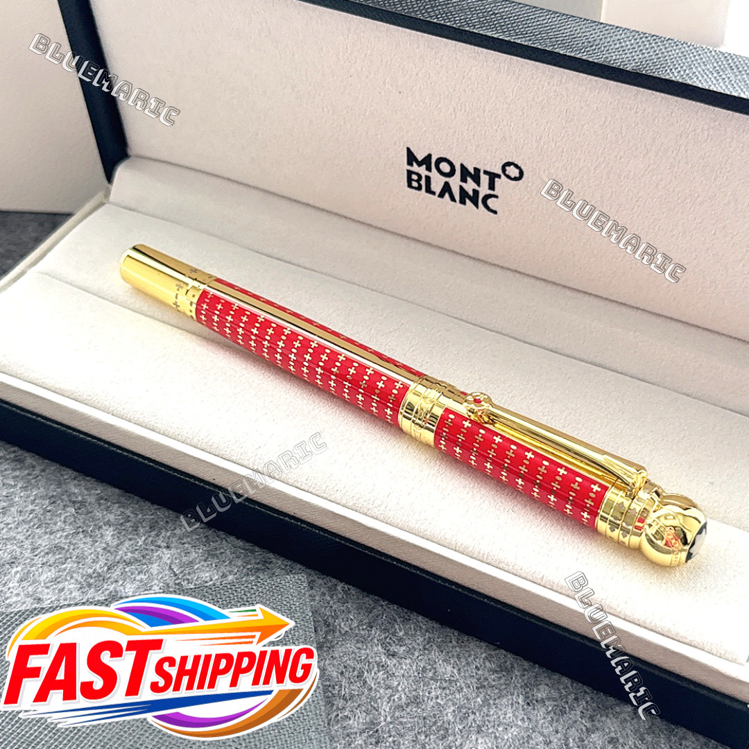 Montblanc Red Gold Rollerball Pen Luxury Executive VIP Gift Box Rare Montblanc Red Gold Rollerball Pen Luxury Executive VIP Gift Box Rare