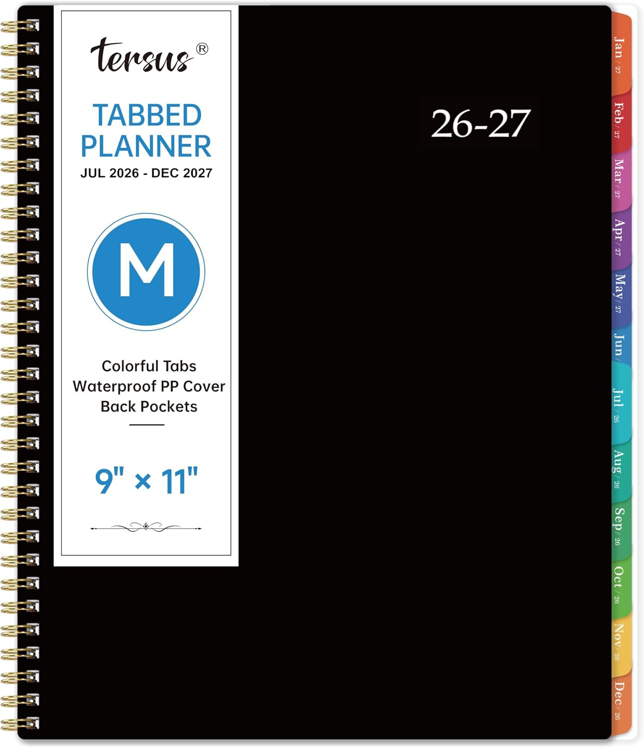 2026-2027 Monthly Planner 9x11 Large Jul 2026-Dec 2027 18 Month Tabbed Agenda Po