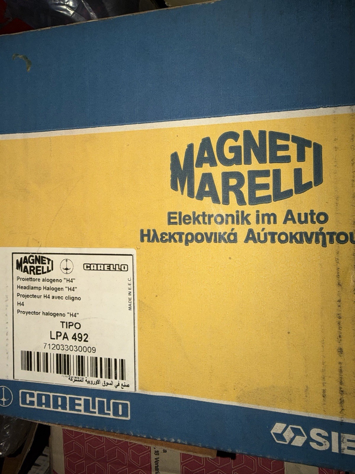 Headlight headlight Fiat Type Carello Magneti Marelli LPA 492 712033030009