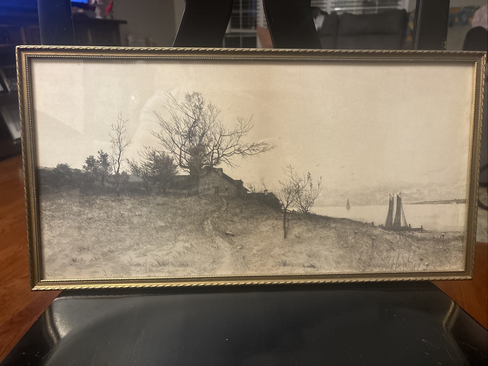 Antique, Etching by Edward Loyal Field (1856-1914) Hand Signed 1888 20.5”X 10.5”