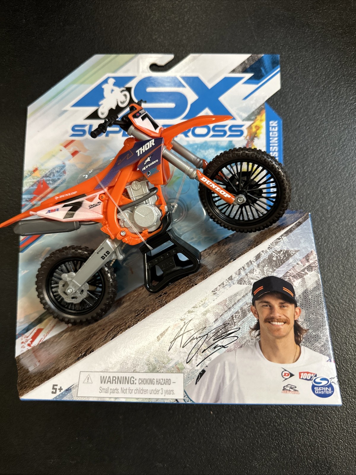 SX Supercorss Authentic Aaron Plessinger #7 True Metal Motorcycle w/ Stand [NEW]