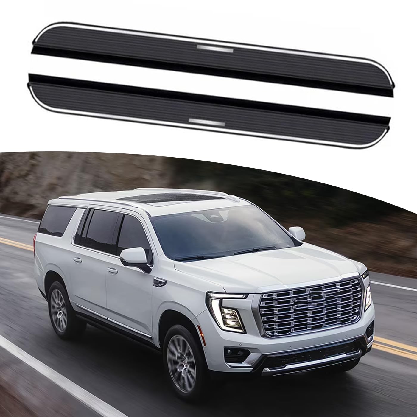 2PCS Aluminum Side Steps Fits for GMC Yukon 2021-2027 W Brackets 78 inches