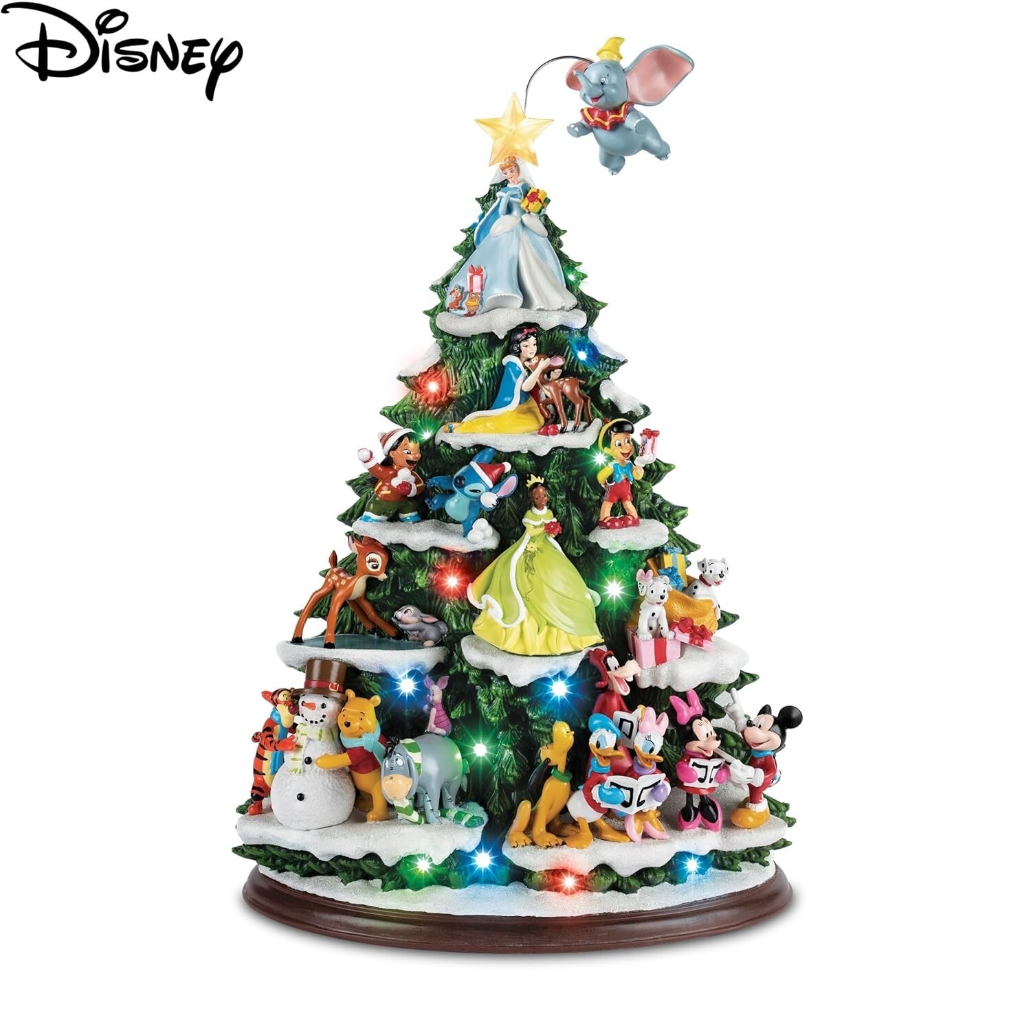 Bradford Exchange Disney Holiday Cheer Musical Tabletop Christmas Tree Decor 16
