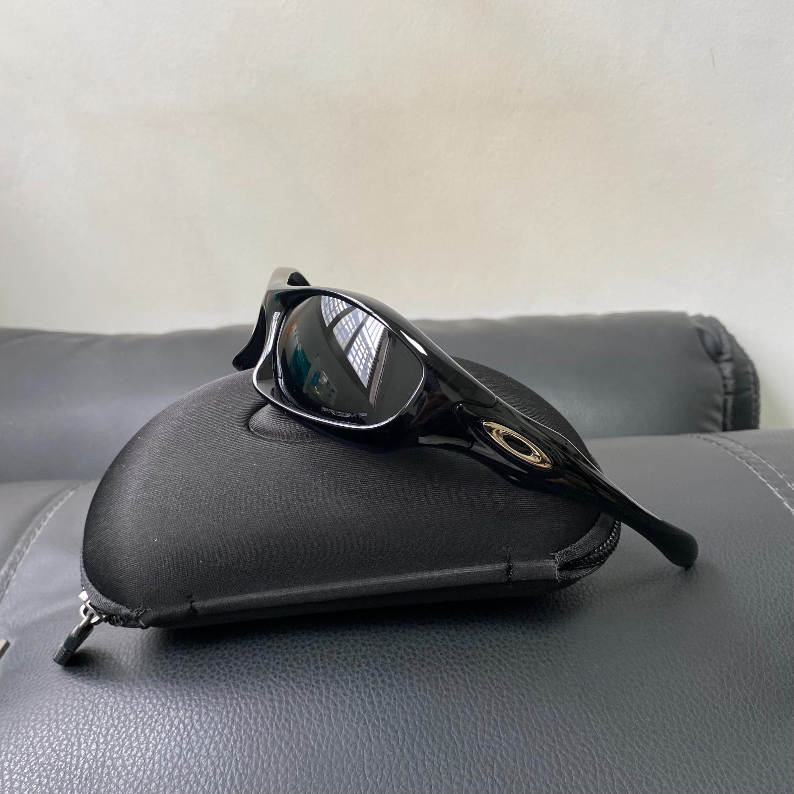 Oakley Monster Dog 00s Prizm Sunglasses Glossy Black Frame Black Lens Vintage