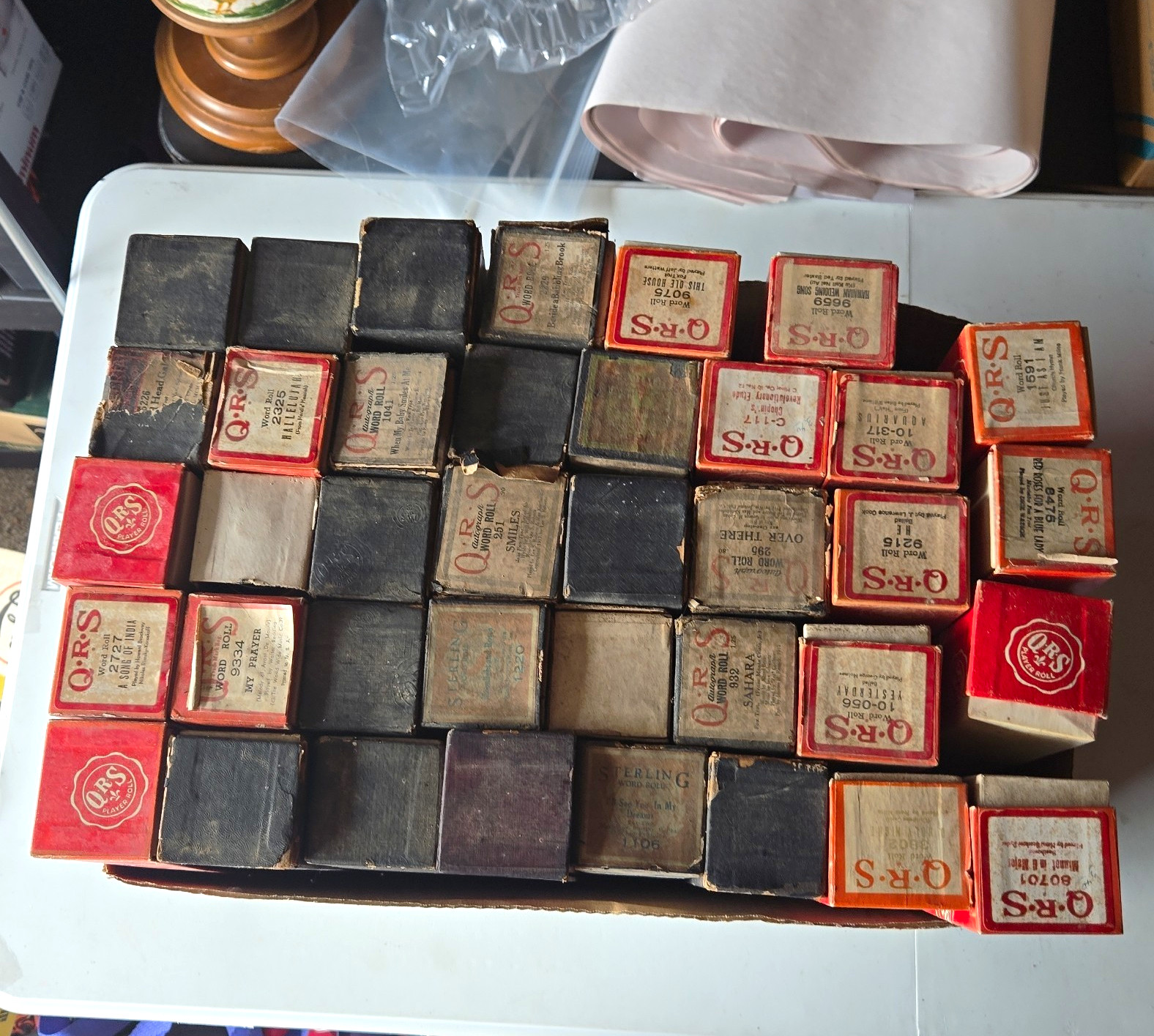 QRS Vintage Player Piano Roll Lot w/ Original Boxes, Assorted Roll Numbers QRS Vintage Player Piano Roll Lot w/ Original Boxes, Assorted Roll Numbers