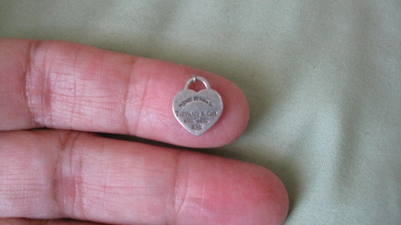 Authentic TIFFANY &CO PLEASE RETURN Sterling Silver MINI Charm 1/2 Authentic TIFFANY &CO PLEASE RETURN Sterling Silver MINI Charm 1/2