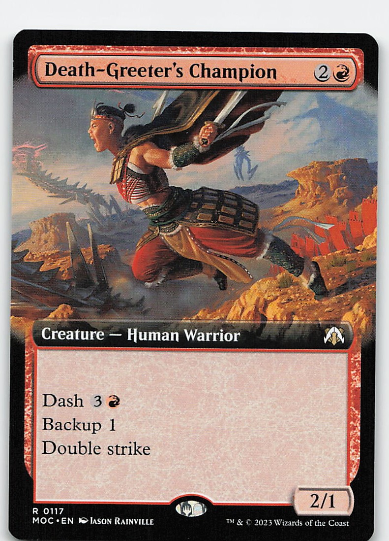 MTG Death-Greeter\'s Champion Extended Art Commander: March of the Machine 117 NM MTG Death-Greeter\'s Champion Extended Art Commander: March of the Machine 117 NM