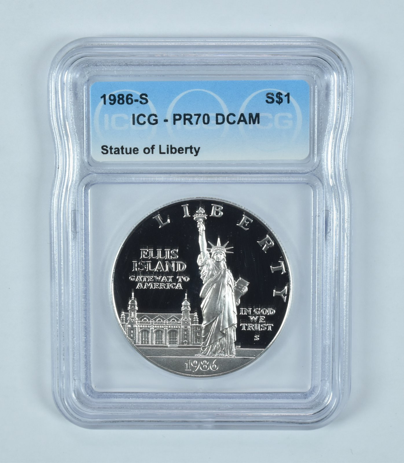 1986-S Statue Of Liberty Commemorative Silver Dollar PR70 DCAM ICG 1986-S Statue Of Liberty Commemorative Silver Dollar PR70 DCAM ICG