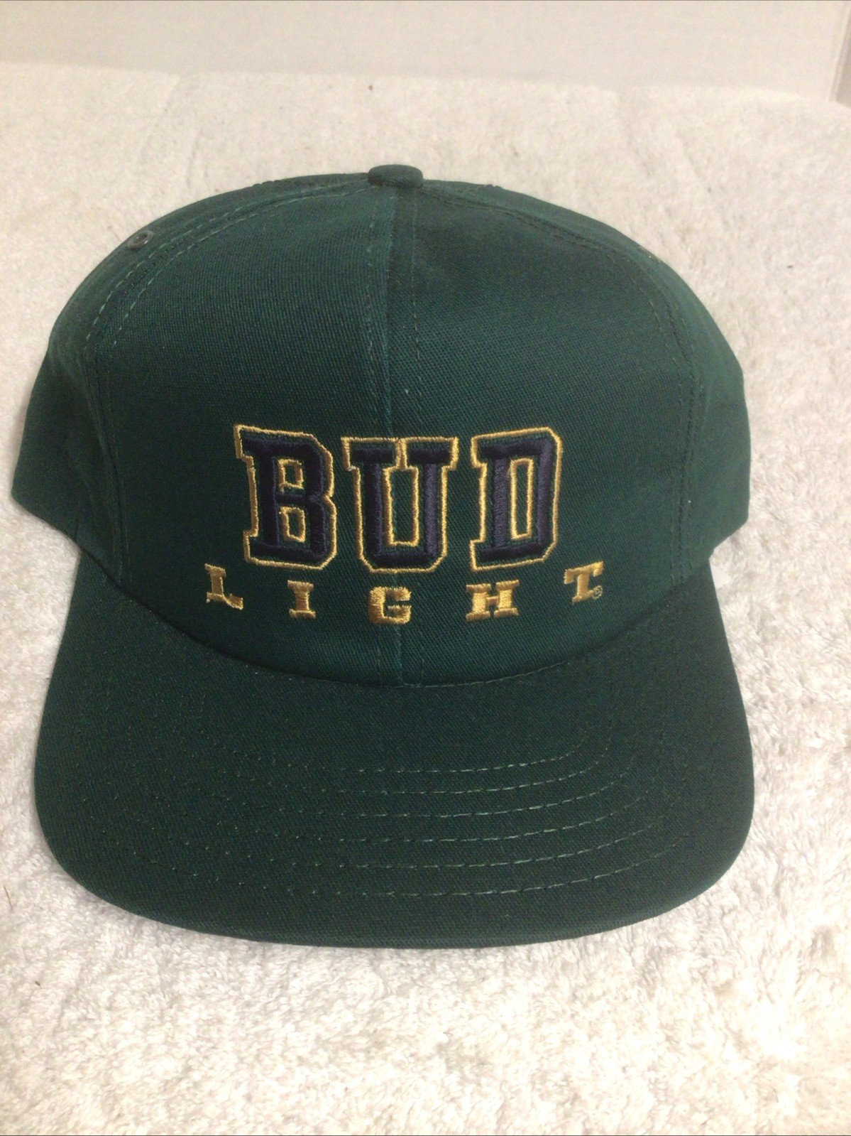 VTG Budweiser Bud Light Hat Beer Snapback Official Product Green USA NOS RARE