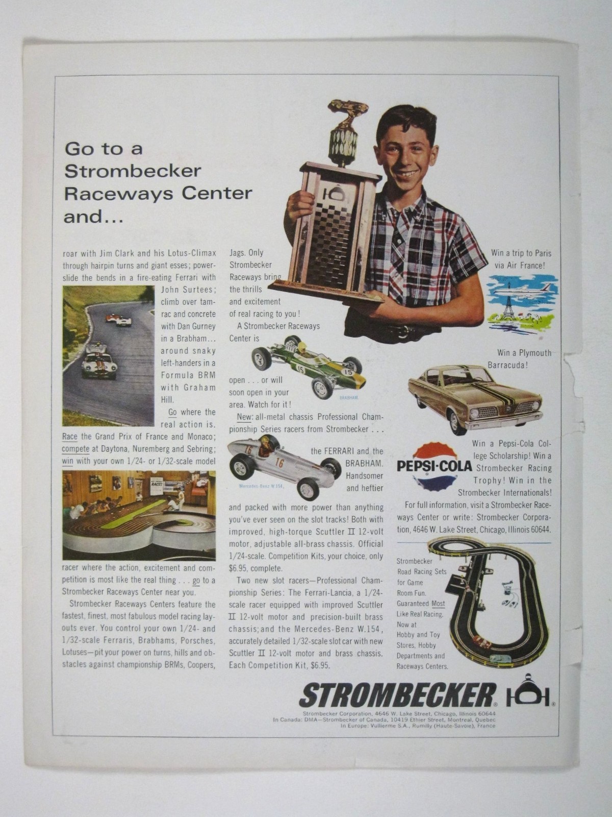 Print Ad Strombecker Raceways Centers Racing Enthusiasts Vintage 1960s Slot Cars