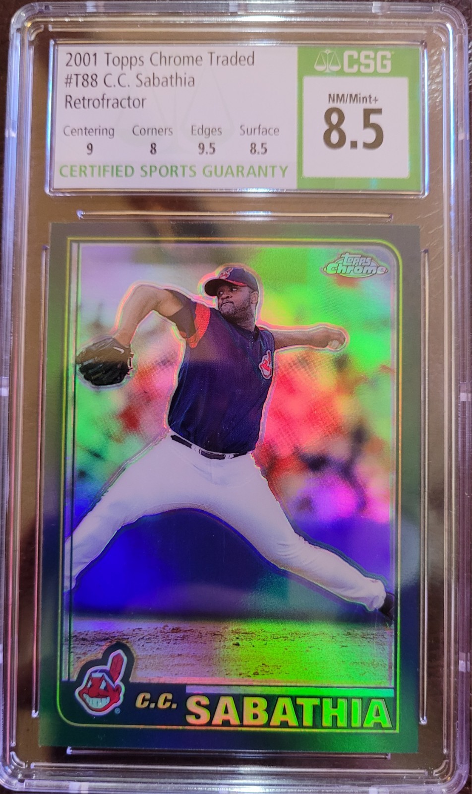 2001 Topps Chrome Traded Retrofractor C.C. Sabathia RC CSG 8.5 INDIANS YANKEES