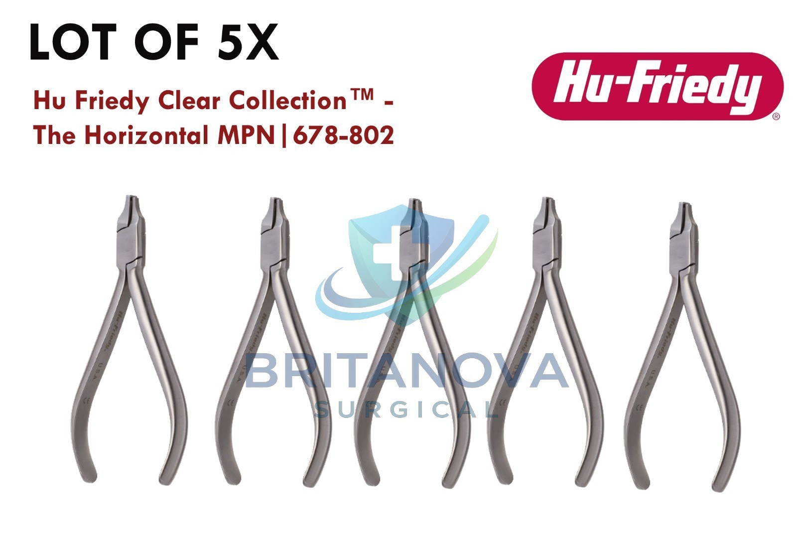 Lot Of 5 Pcs Hu Friedy Clear Collection™ - The Horizontal MPN|678-802 