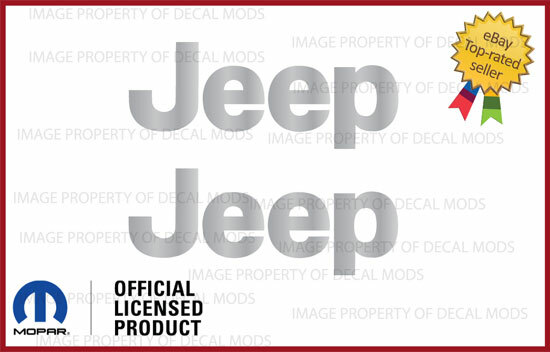 2x 1997 - 2006 JEEP Wrangler fender logo TJ side decals stickers Silver SJ3Y6 