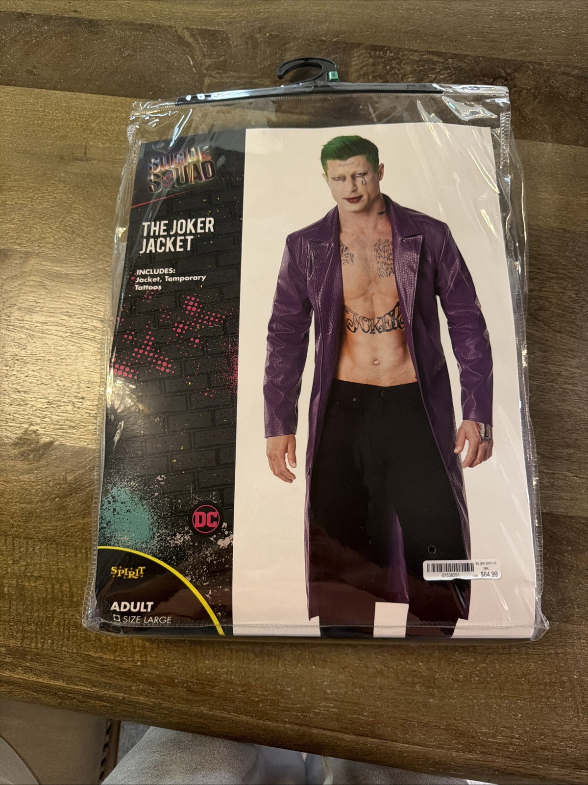 Suicide Squad Joker Jacket Costume, Adult Size Large, Spirit Halloween, NWOT - Suicide Squad Joker Jacket Costume, Adult Size Large, Spirit Halloween, NWOT -