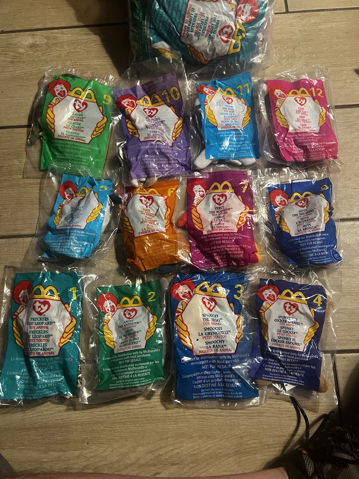 Vintage 1999 McDonald's TY Teenie Beanie Babies Complete Set of 12 New Sealed f