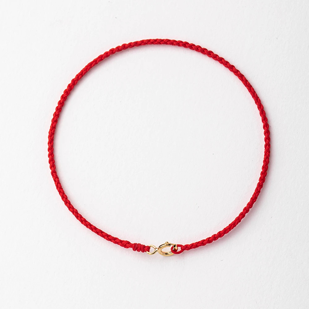 Handmade Red String Bracelet Gold Clasp Protection Good Luck Rope Jewelry