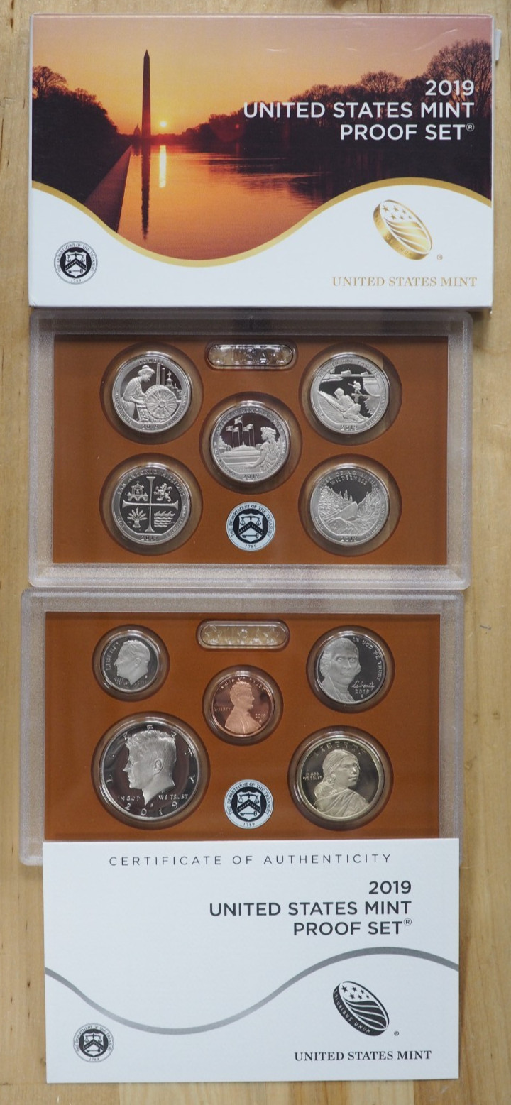 2019 S US Proof Set Original Box & COA 10 Coins - NO W CENT - 2019 S US Proof Set Original Box & COA 10 Coins - NO W CENT -