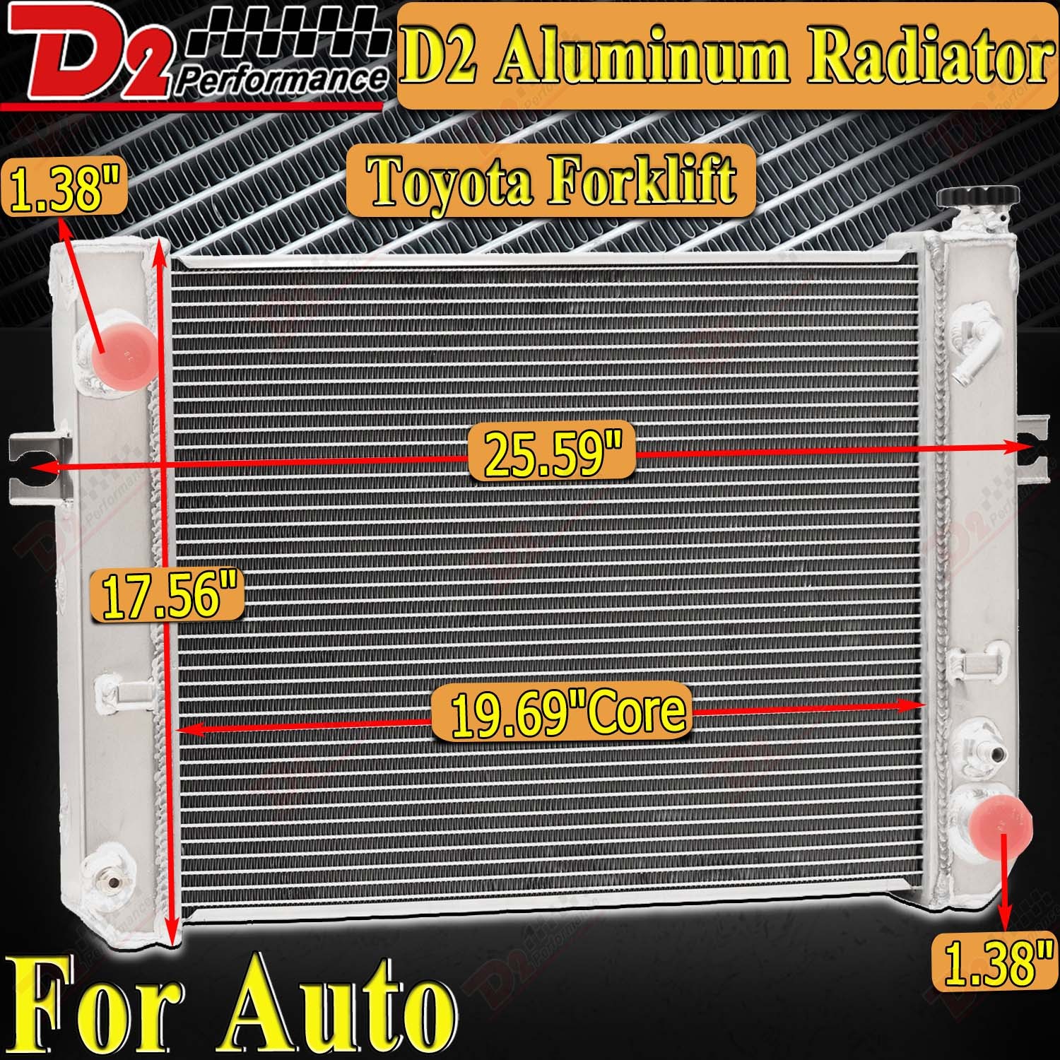 3 Row Forklift Radiator For Various Toyota Models 16410F210071 16420U350071