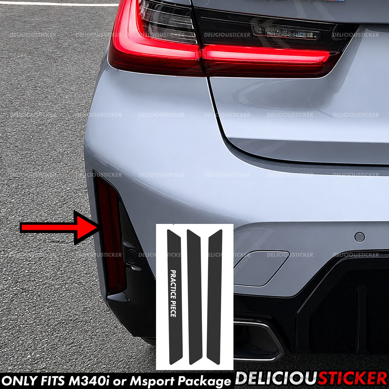 Fits 2023-2026 BMW M340i M-SPORT SMOKE Rear Reflectors PreCut Tint Overlay Vinyl