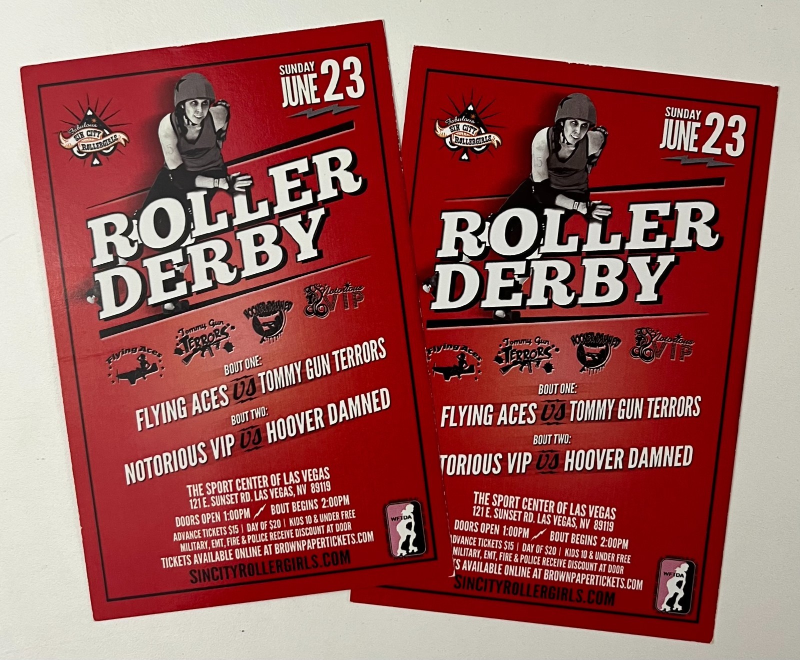 2010s Sin City Roller Derby Girls WFTDA Las Vegas Play-Offs Match Promo Ad Cards