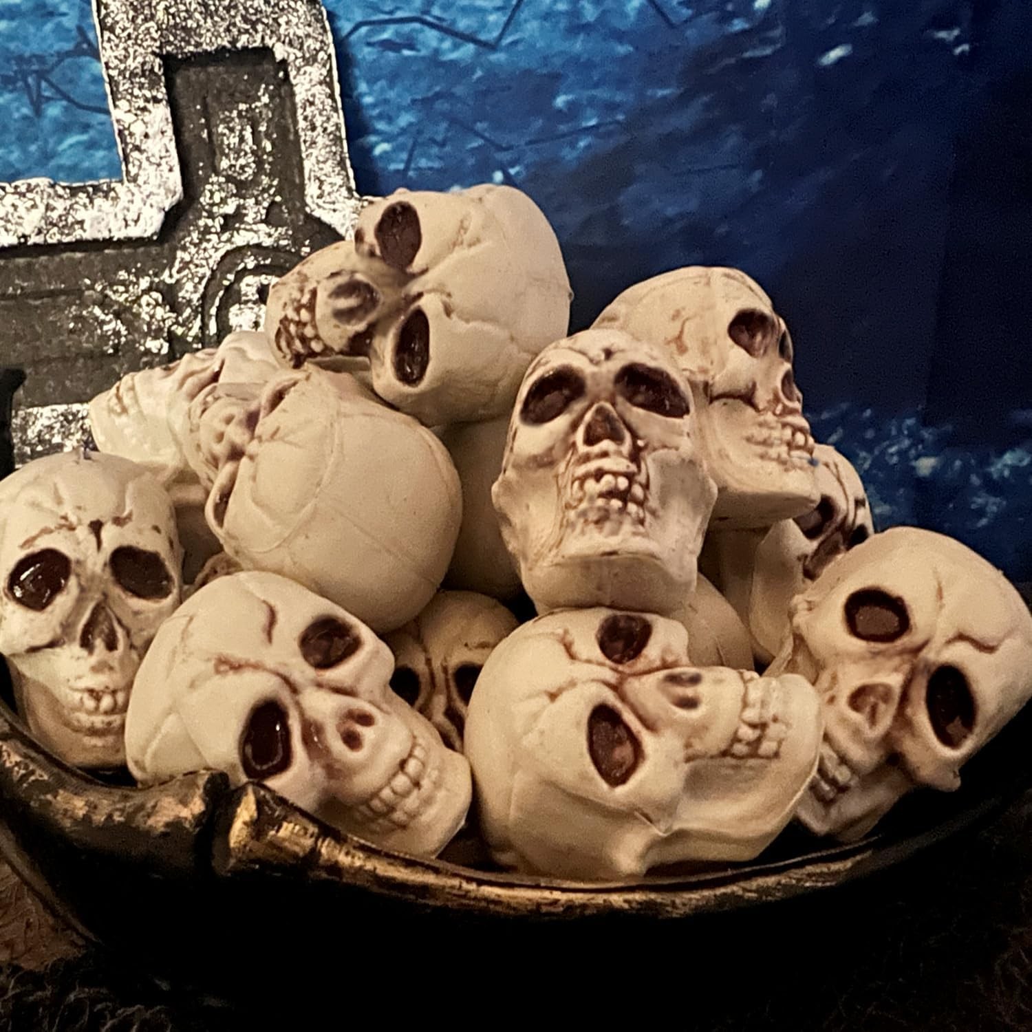 12Pcs Skulls Human Head Skull Realistic Skeleton Skulls for Halloween Table Déc
