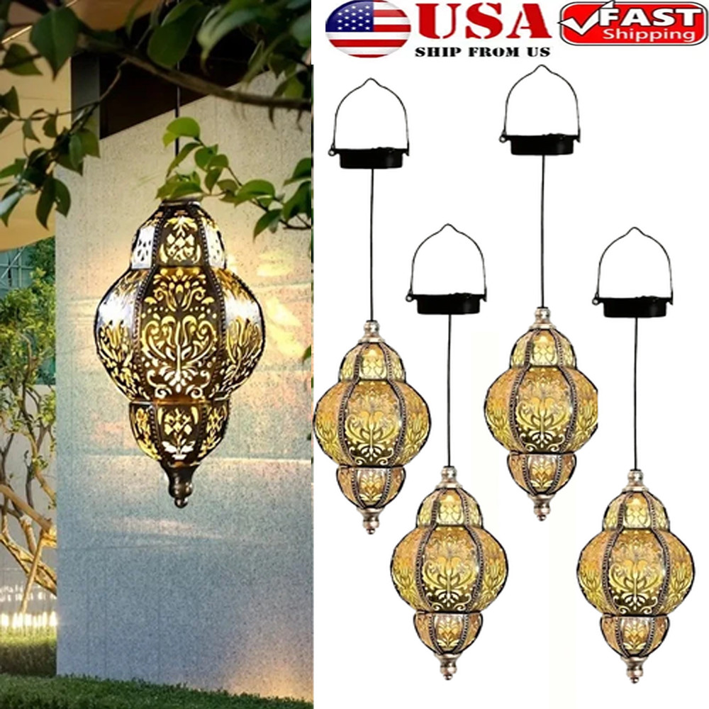 1/2/4x Hanging Solar Lights Outdoor Garden Decorative Solar Lantern Waterproof