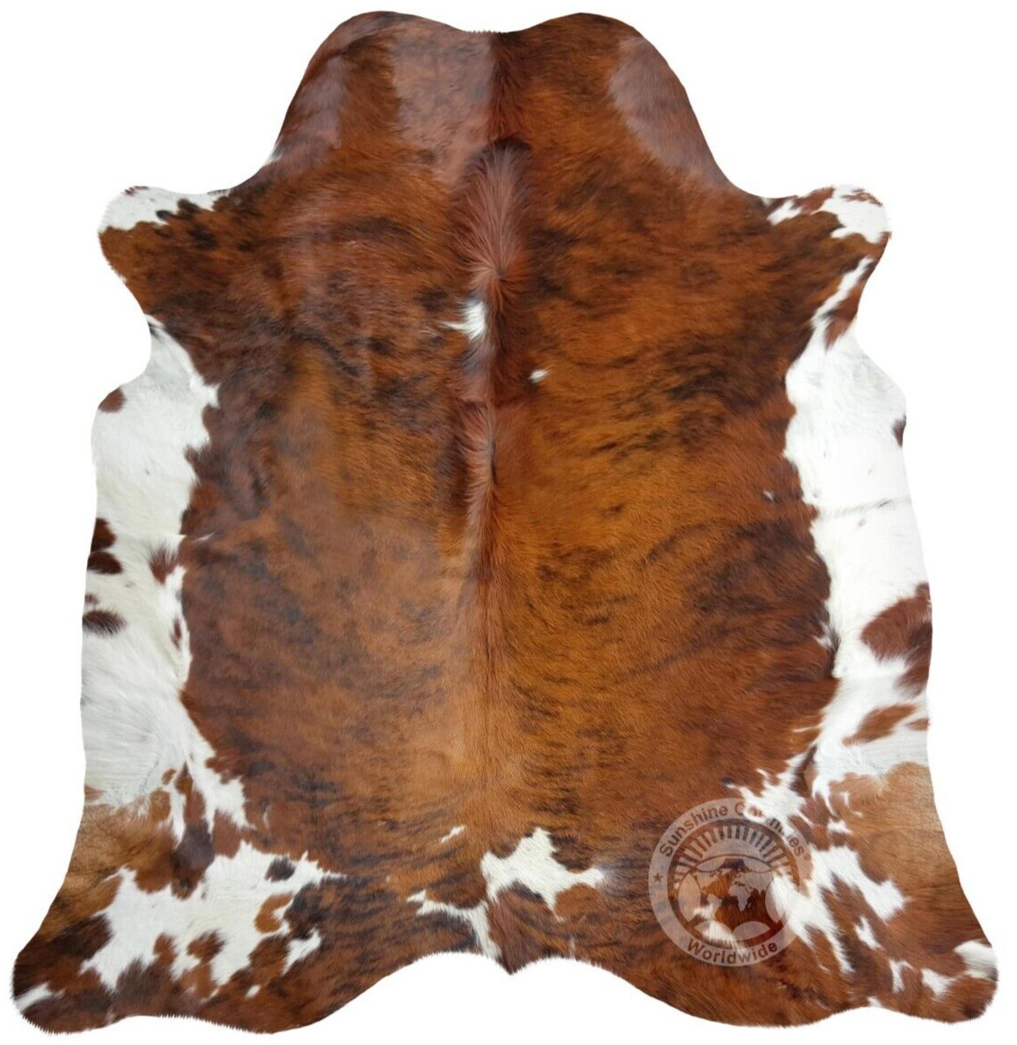 Real Cowhide Rug Tricolor - Size 6 x 6’