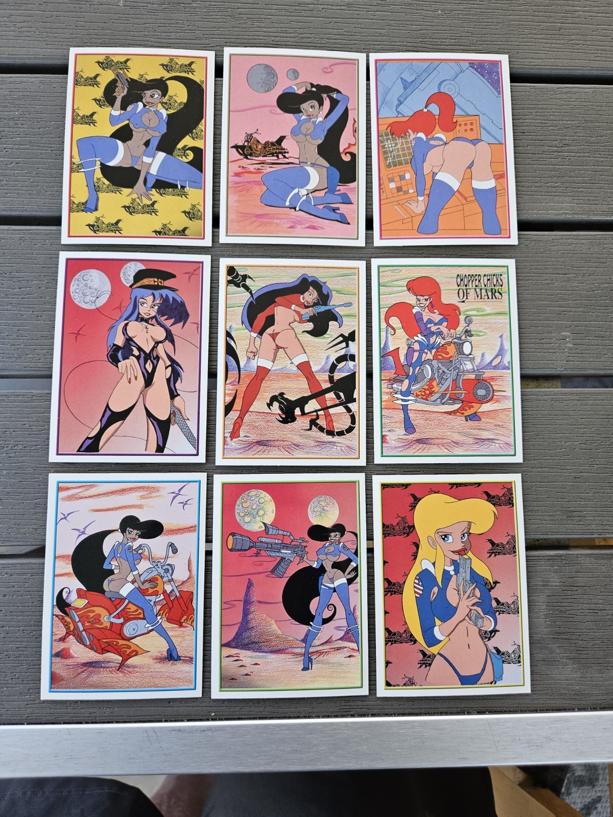 CHOPPER CHICKS OF MARS 1997 Studio E (9) Card Non-Sports Promo Set