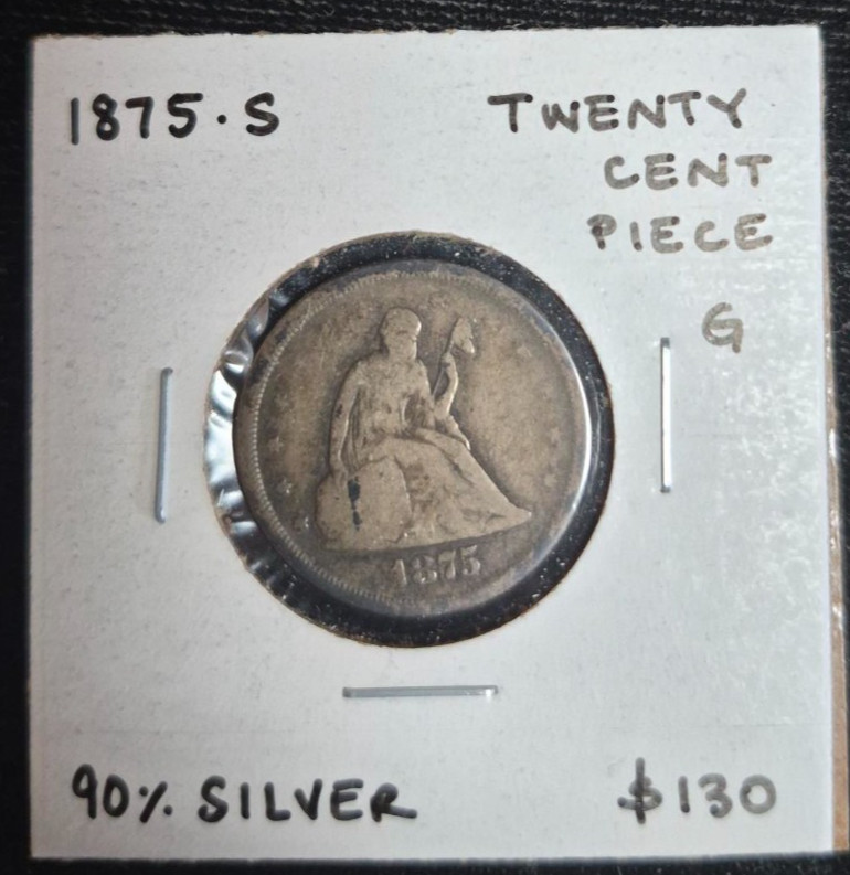1875 S -TWENTY CENT PIECE- G
