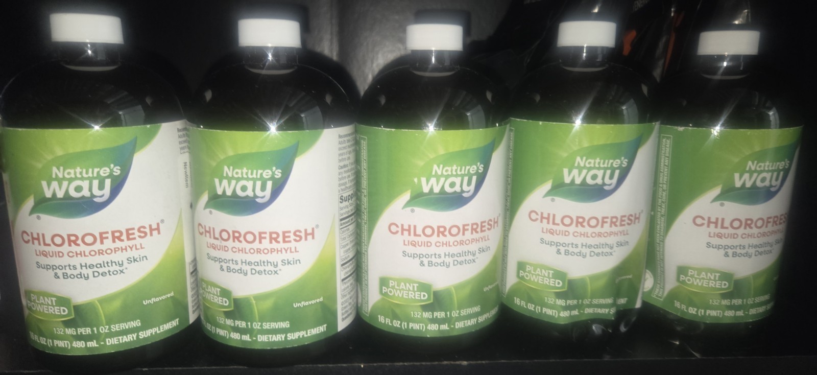 ✅5 Lot Nature’s Way Chlorofresh Liquid Chlorophyll 16 oz Unflavored Exp Oct 2027