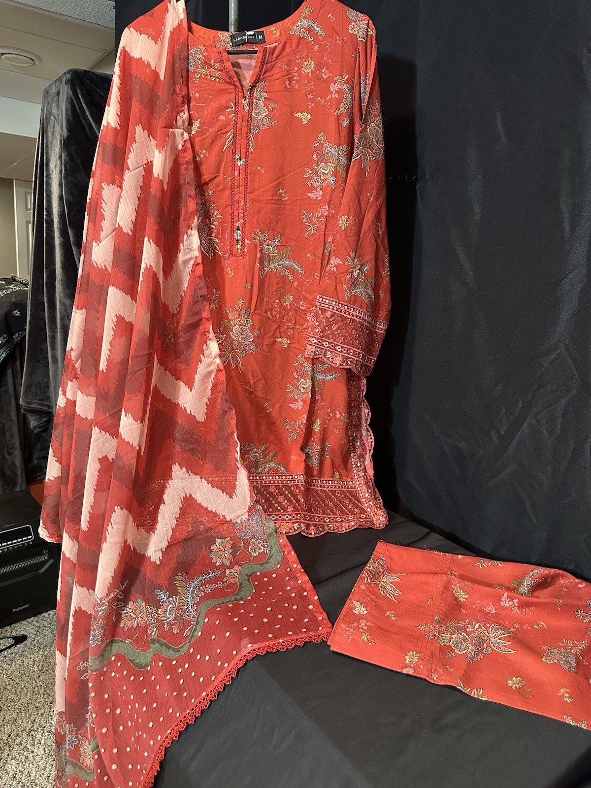 PREMIUM-Sadabahar brand,beautiful farshi Shalwar suit-viscose material-MED-$45