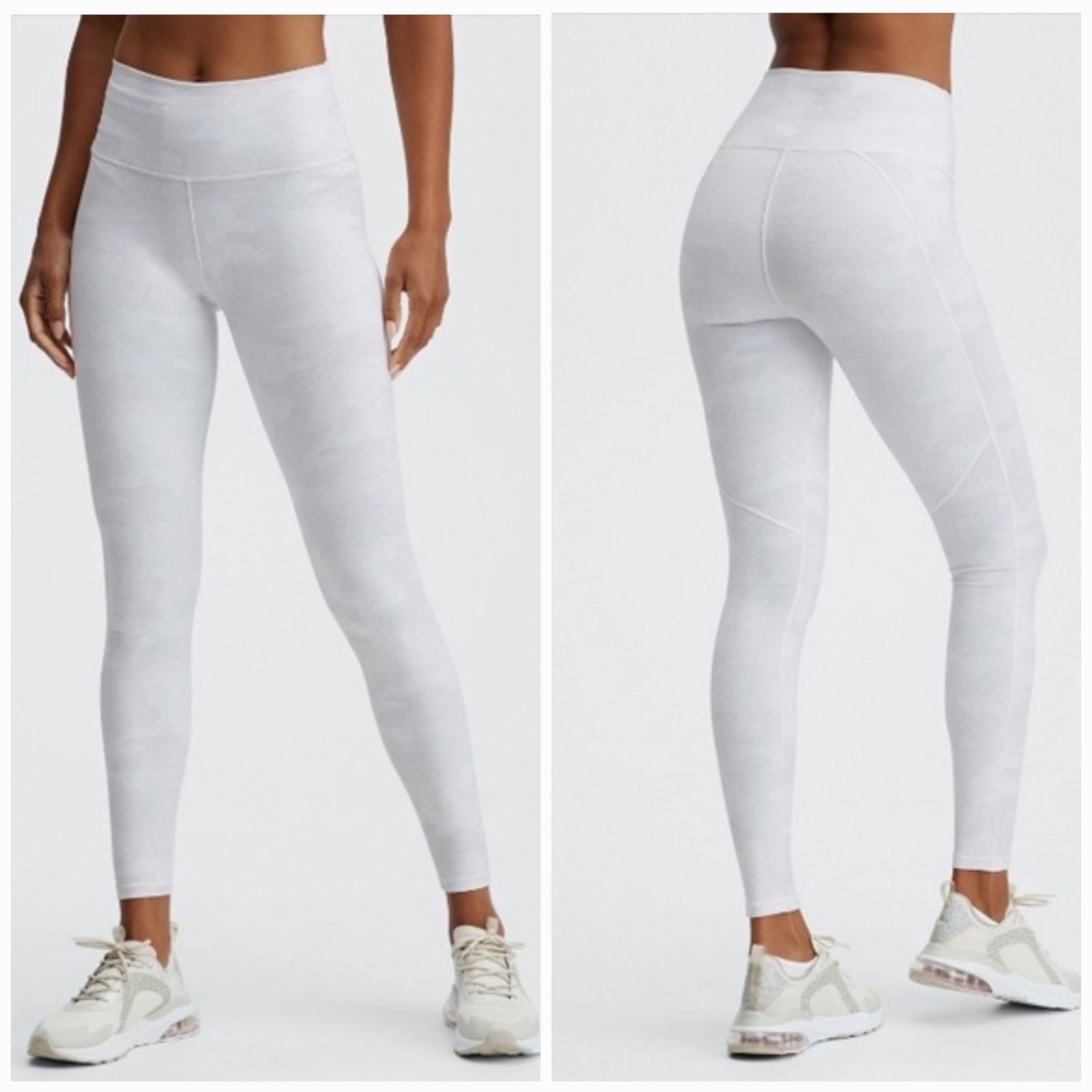 Fabletics Define High Rise Waisted Powerhold Tight Leggings White Camo XL