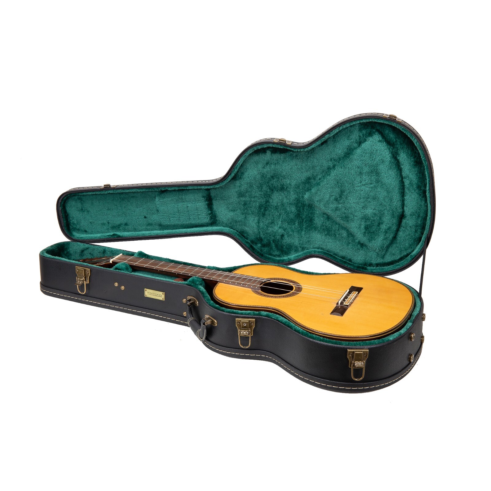 Crossrock Wooden Case-Fits 4/4 Classical Nylon String Guitars-Vintage Hardware