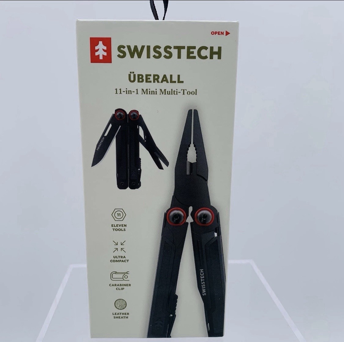 Swiss Tech Uberall 11-in-1 Folding Mini Multi-Tool Ultra Compact with Leather Sh