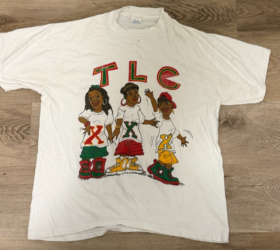 Vintage 90s TLC Waterfalls era parking lot bootleg Style Rap tee T-Shirt  L