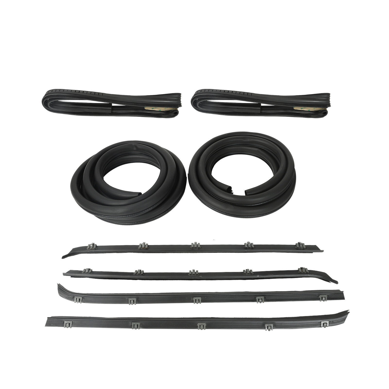 Front Door Window Run Sweep Felts Weatherstrip Seals Kit Set for Chevy GMC Truck