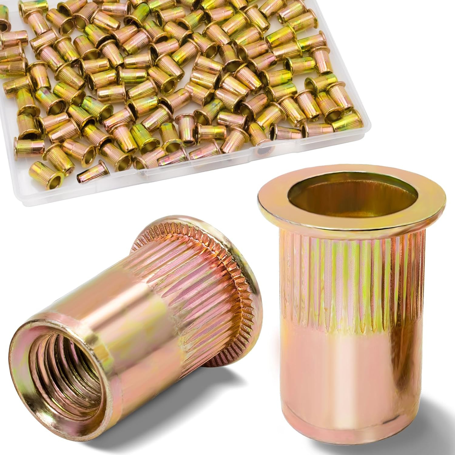 1/4 -20 Rivet Nut 115Pcs Zinc Plated Threaded Inserts Rivnuts Nutsert 1/4 -20 Rivet Nut 115Pcs Zinc Plated Threaded Inserts Rivnuts Nutsert