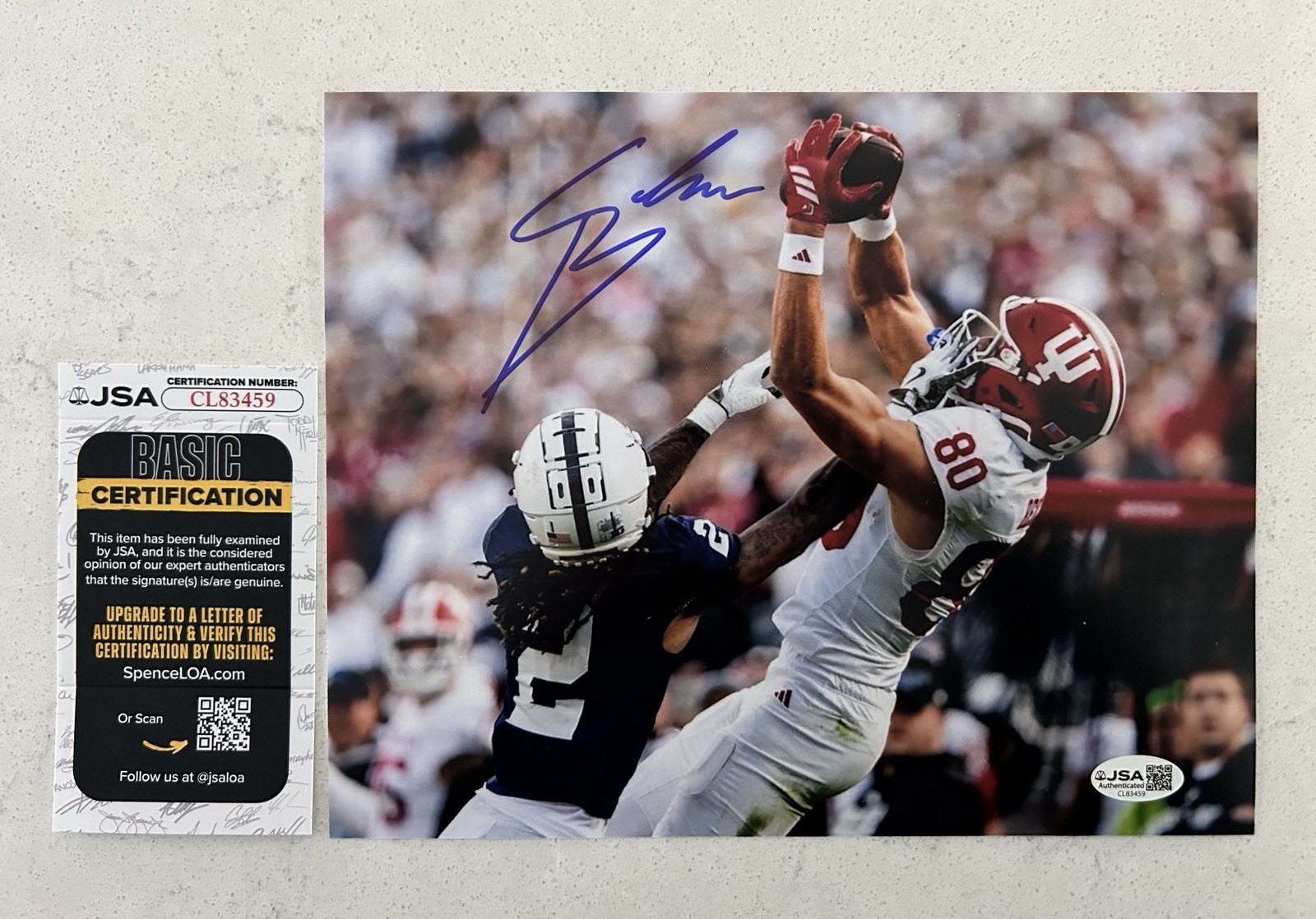 Charlie Becker Autographed Signed Photo 8x10 Indiana Hoosiers Football JSA Cert Charlie Becker Autographed Signed Photo 8x10 Indiana Hoosiers Football JSA Cert