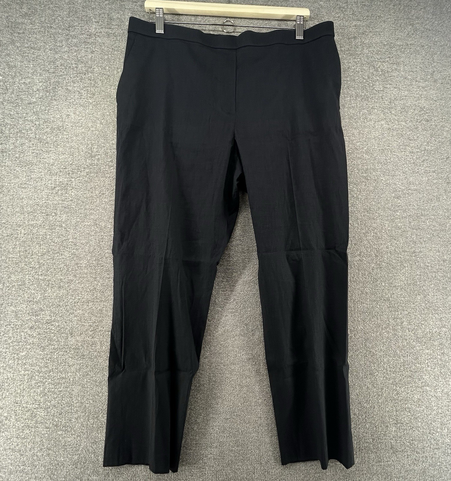 Theory Pull On Elastic Waist Pants Women Size 14 Black Cotton Blend Casual
