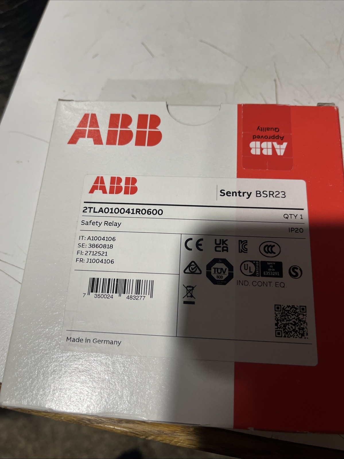 ABB Safety Relay Sentry BSR23 Safety Relay 24V AC 24V DC ABB Safety Relay Sentry BSR23 Safety Relay 24V AC 24V DC