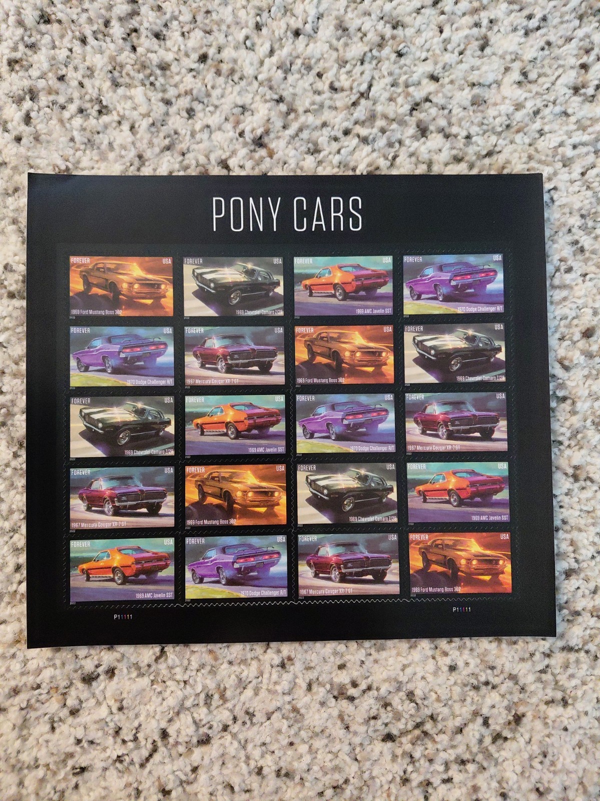 2021 USPS Pony Cars Forever Stamps - 20 Stamps - MNH