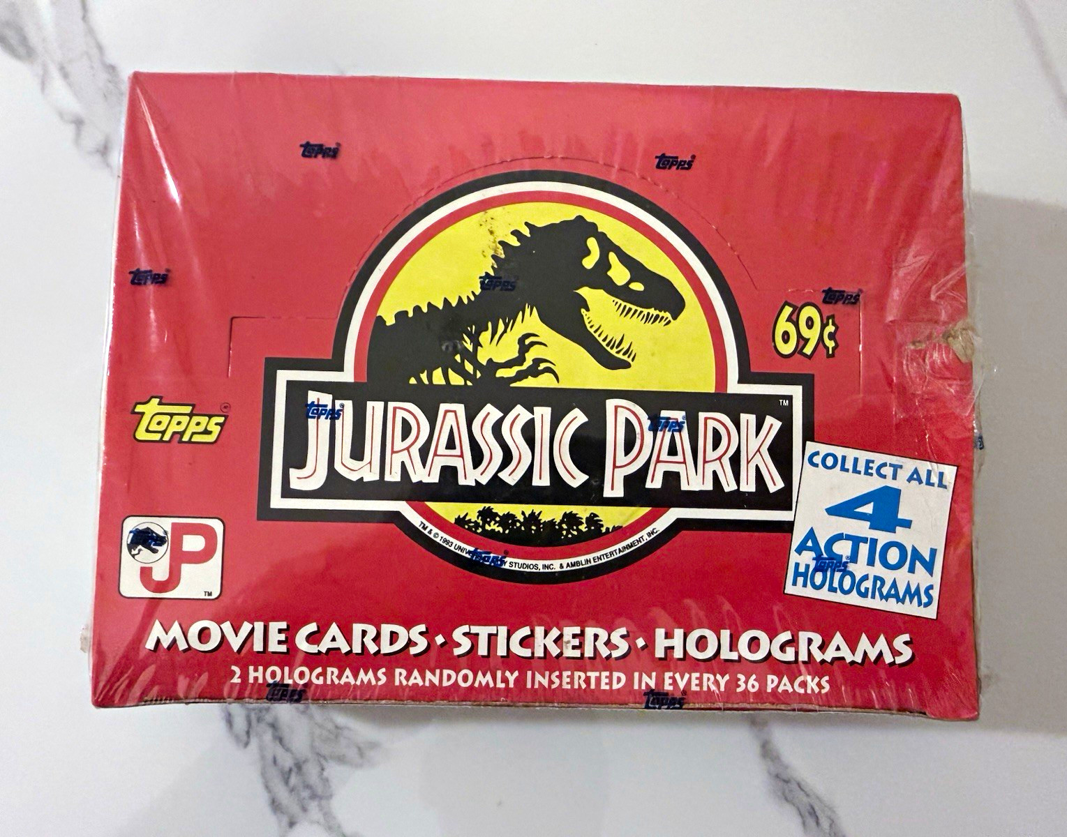 1993 Topps Jurassic Park Trading Cards Factory Sealed 36 Pack Box Holograms