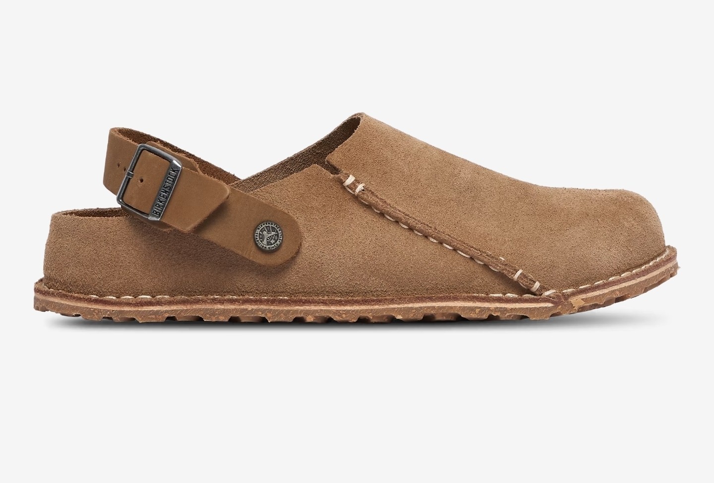 NWT Men\'s Birkenstock Lutry Premium Suede Leather Clog Brown Men\'s Sz 43 Sz 10