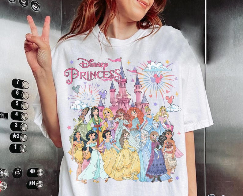 Retro Disney Princess Characters Shirts, Disneyland Princess Shirt