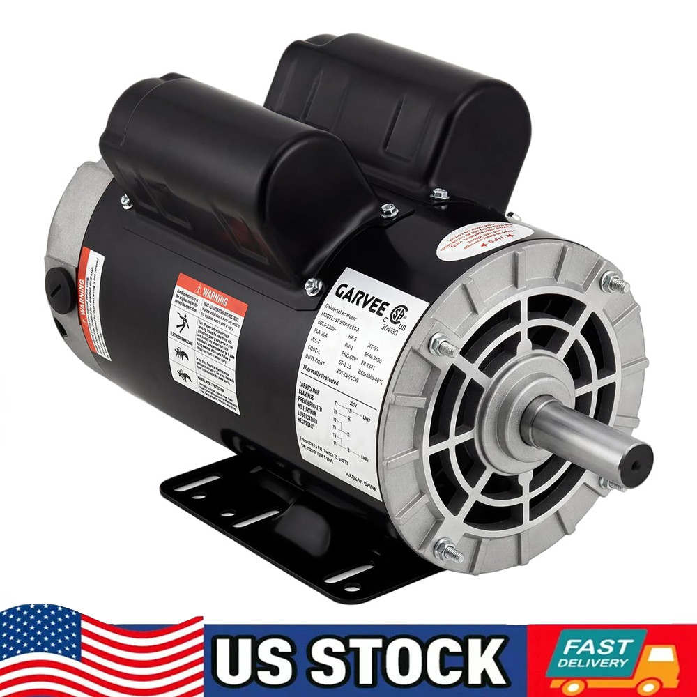 5HP SPL Air Compressor Motor 230V 3450RPM 56 Frame 5/8\