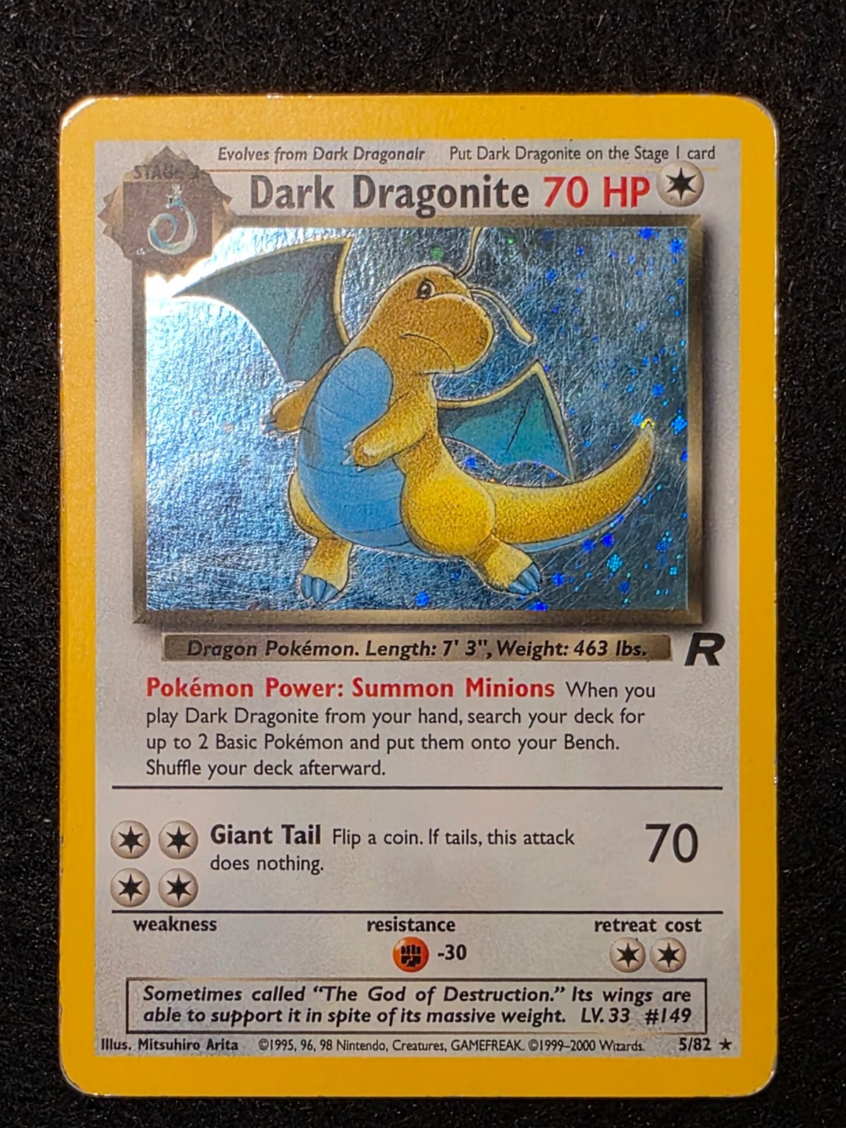 Dark Dragonite #5/82 Rare Holo Pokemon Team Rocket (Edge Wear)