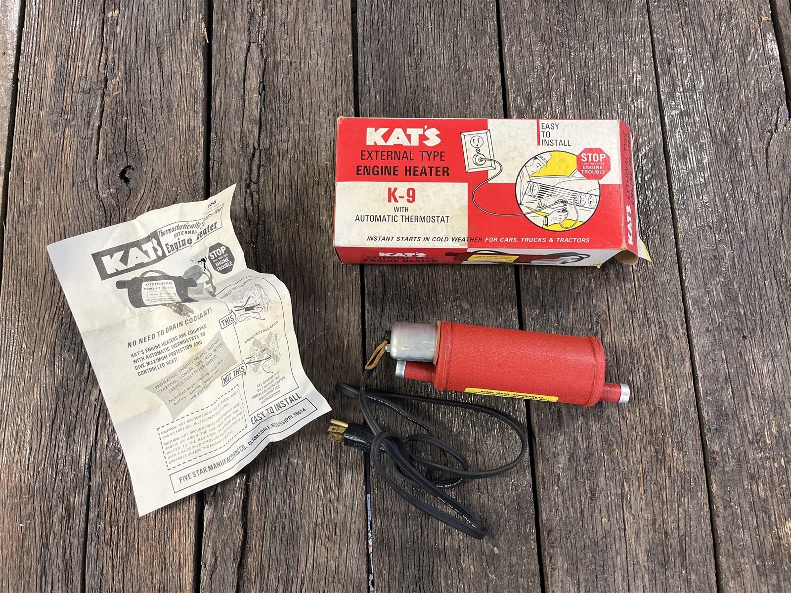 NOS Vintage Kat\'s Engine Heater K-9 